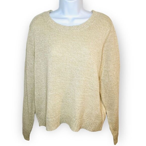 H&M Divided Long Sleeve Casual Knit Slouchy Sweater Oatmeal Cream L - Picture 1 of 6